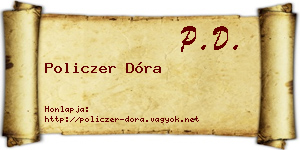 Policzer Dóra névjegykártya